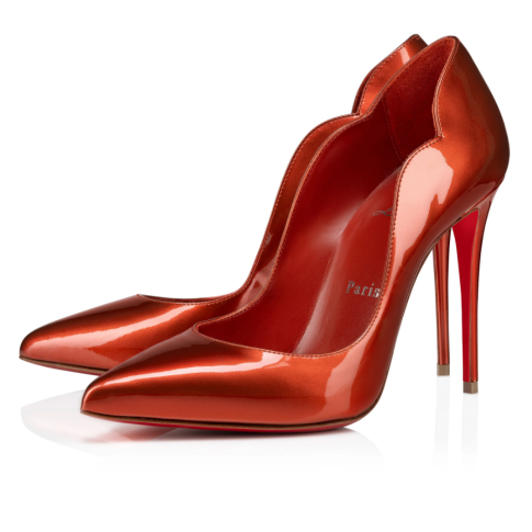 CL Hot Chick Pumps 100mm Patent Calf Leather Red