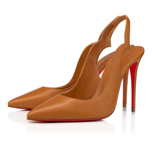 CL Hot Chick Sling Pumps 100mm Nappa Leather Nude 4
