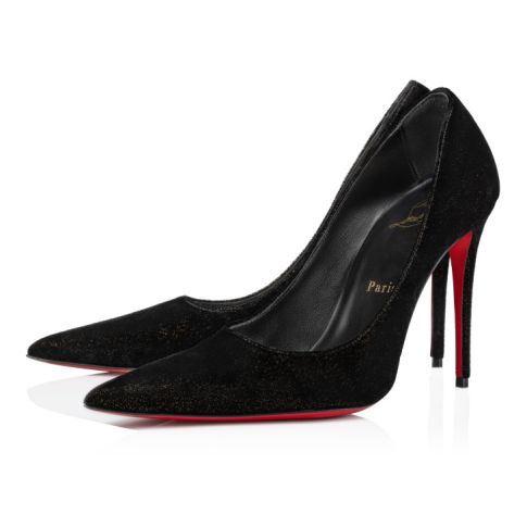 CL Kate Max 100 mm Pumps Velvet D'Or Nero