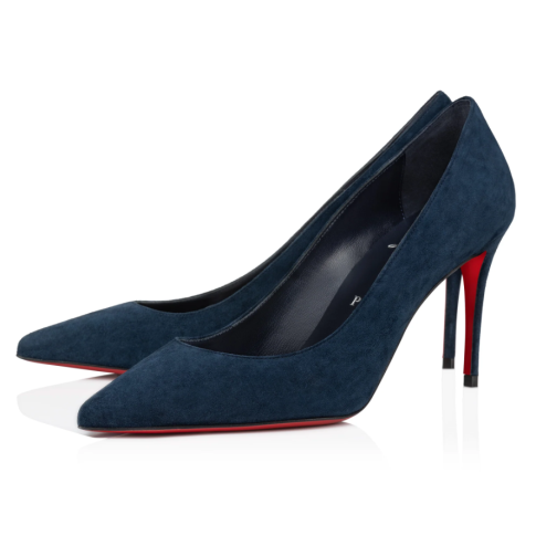 Décolleté CL Kate 85 mm Veau Velours Blu marino