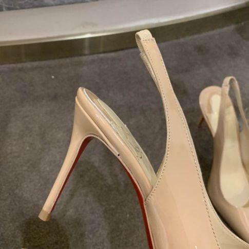 CL Kate Sling Pumps 80mm Patent Leather Nude