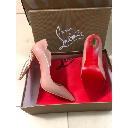 CL Lipchick Hot Chick Pumps 100mm Patent Leather Leche