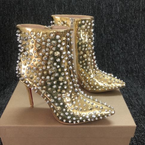 CL So Full Kate 100mm Stivaletti in pelle metallizzata oro