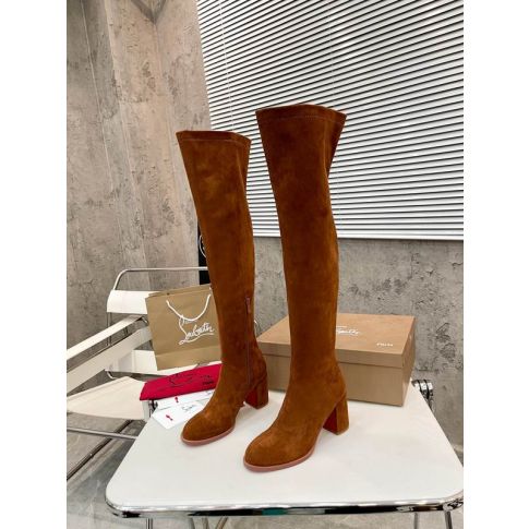 CL Stretchadoxa Botta Alta 70MM Thighboots Veau Velours Brown