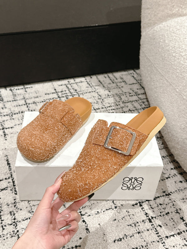 Loewe 25 Ease Buckle Mule Mutilcolor Suede