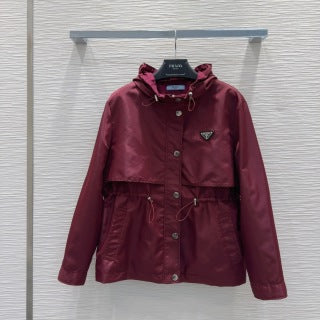 Prada 2025 jacket Black and Red Burgundy Polyester