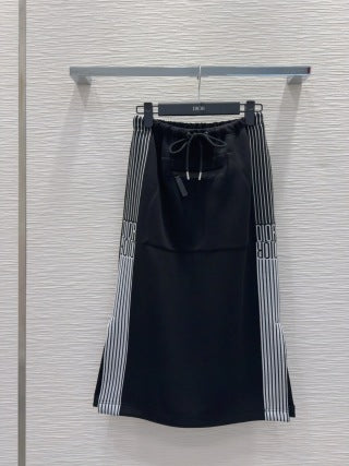 Tuta con logo a strisce laterali CD 25 in cotone nero