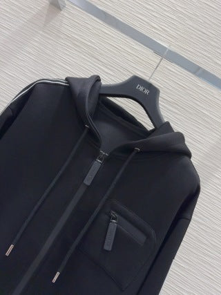 Tuta con logo a strisce laterali CD 25 in cotone nero