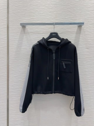 Tuta con logo a strisce laterali CD 25 in cotone nero