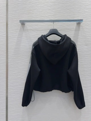 Tuta con logo a strisce laterali CD 25 in cotone nero