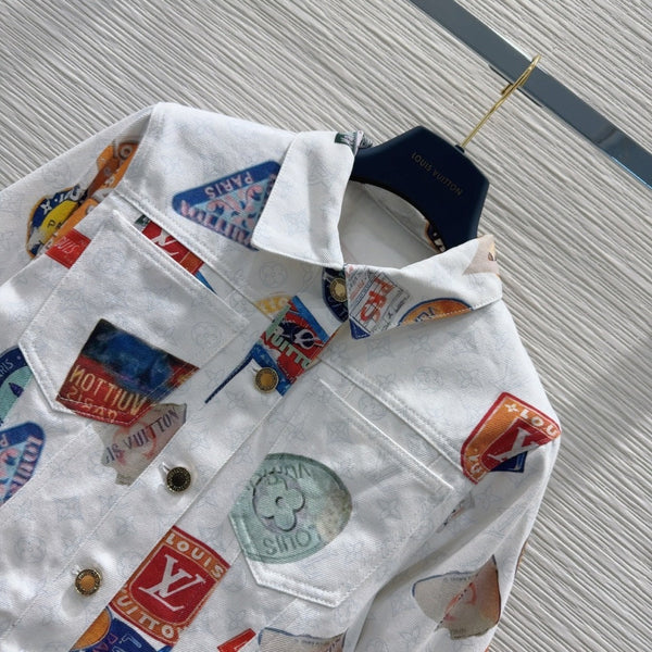 LV 25 Unique Logo Set Jacket Multicolor Cotton