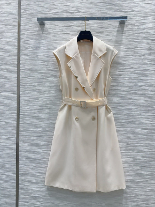 LV 25 Versatile Vest Jacket Black Beige Polyester