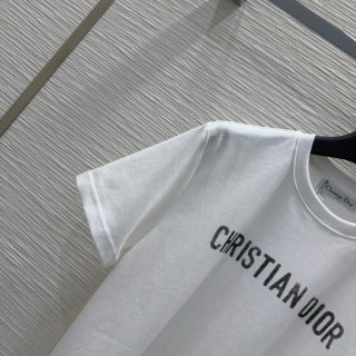 CD 2025 Set T-shirt with Mesh skirt Black White Polyester Cotton