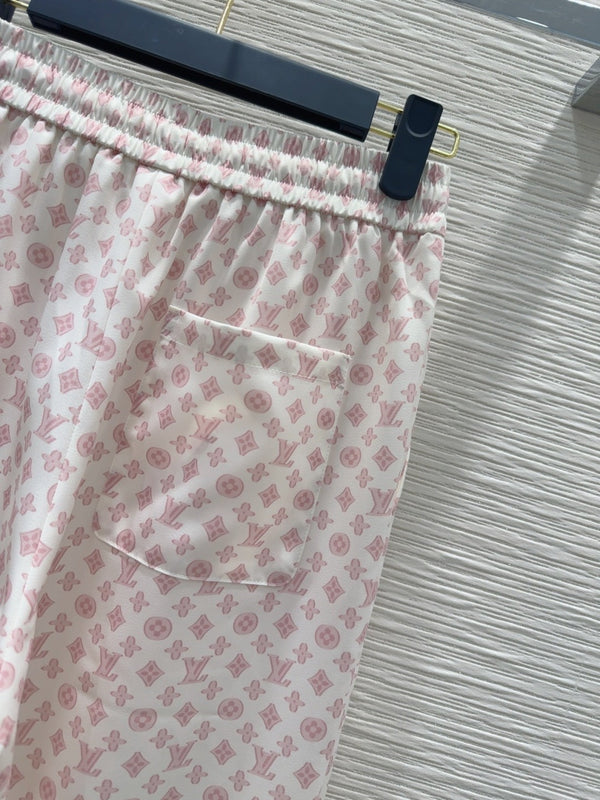 LV 25S Slightly Transparent Set Pink White Poliester