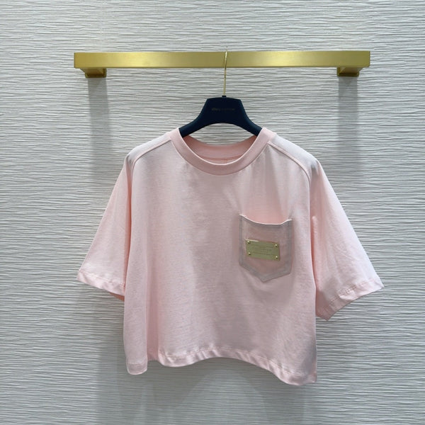 LV 25 Versatile T-shirt Set Pink Cotton