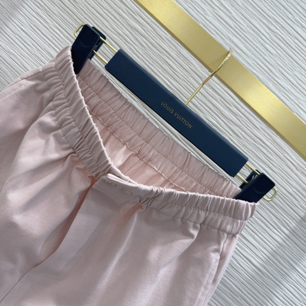 LV 25 Versatile T-shirt Set Pink Cotton