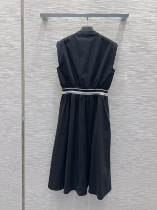Prada 25 Sleeveless Belted Dress Cotton