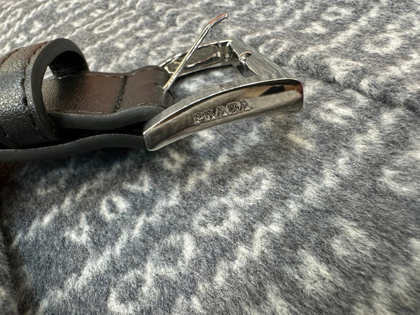 Prada 25 Mid-length Coat Gray Wool 637358