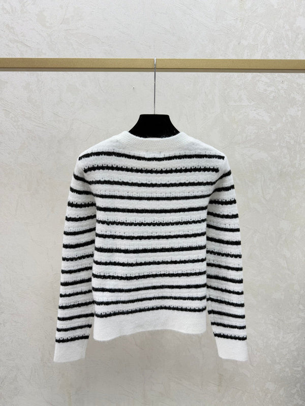 Chanel 2025 Pull Rayé Manches Longues Laine 727133
