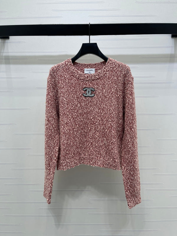 Chanel 2026 Pull col rond en laine et cachemire à manches longues Double C