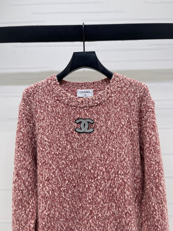 Chanel 2026 Pull col rond en laine et cachemire à manches longues Double C