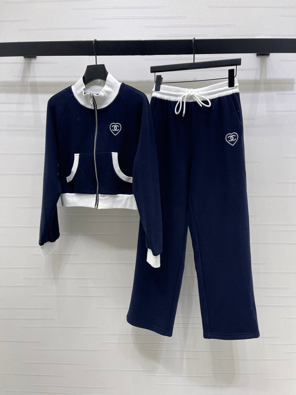 Ensemble veste à col montant et pantalon en polyester Chanel 2026