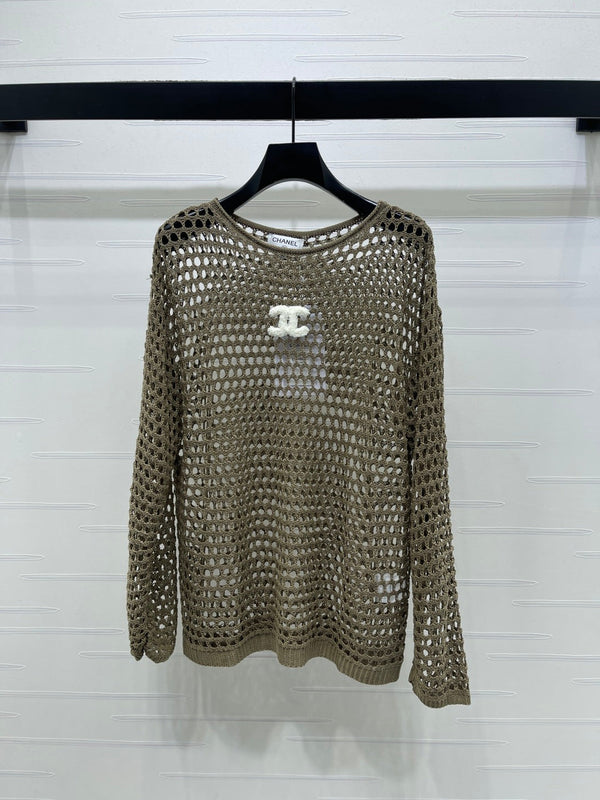 Ensemble deux pièces en maille superposée à manches longues en laine Chanel 2026
