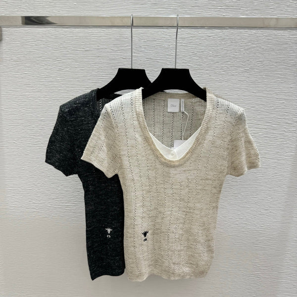 CD 2026 Short-sleeved Knit Sweater Cotton 455746