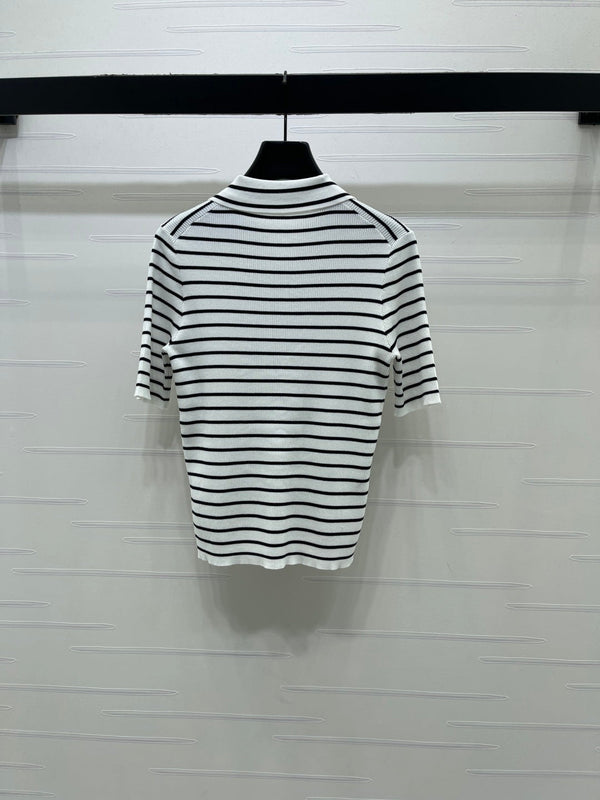 Chemise CL en Tencel rayée à col et manches courtes