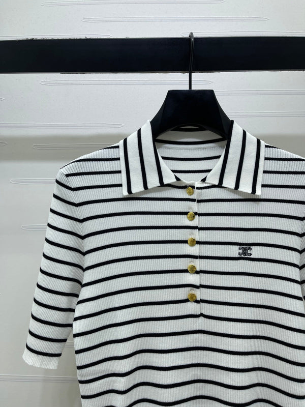Chemise CL en Tencel rayée à col et manches courtes