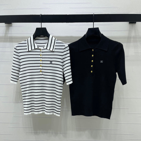 Chemise CL en Tencel rayée à col et manches courtes