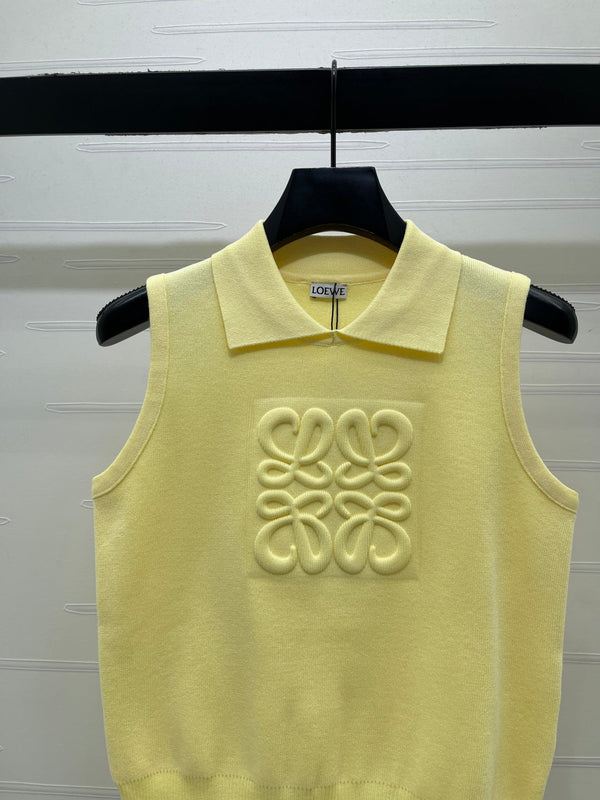 Loew 26 Collared Knit Vest in Wool 387022