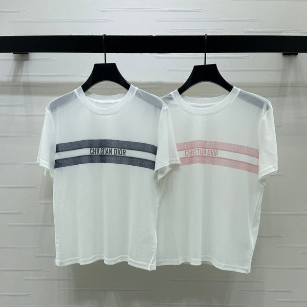 CD Mesh Logo T-Shirt White Polyester 401570