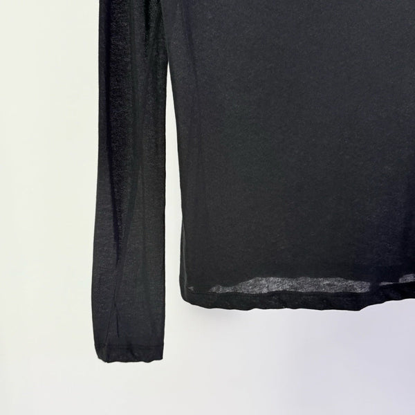 LW 26S Wide Neck Anagram Embroidery Sheer Top 436206