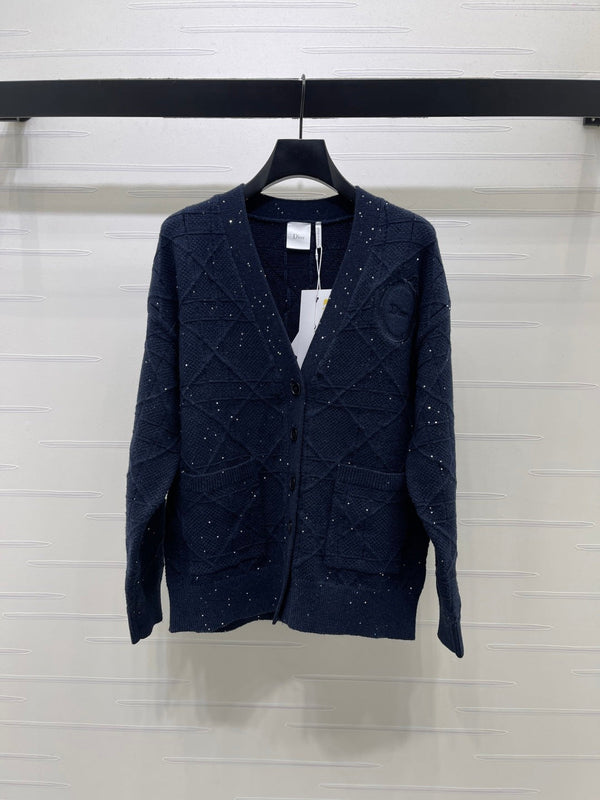 CD 26FW Diamond-Pattern Knit Cardigan Wool 439848