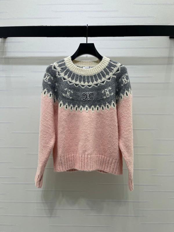 CE 26FW Fair Isle Crochet Crewneck Sweater Knitwear Wool 446574