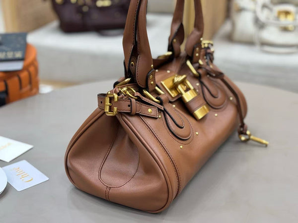 Chloe 2025 Paddington Bag Brown Grained Leather