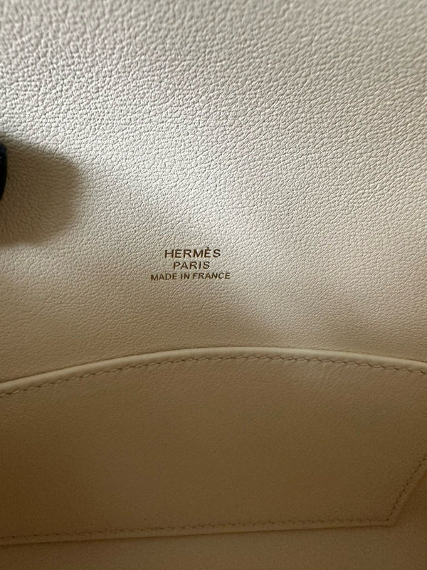 HM KELLY POCHETTE 22CM BIANCO BEIGE SWIFT ORO HARDWARE MIGLIORE