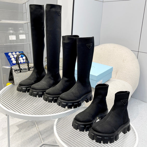 Prad 2026 Monolith Sock Boots 55mm Black Fabric 148340