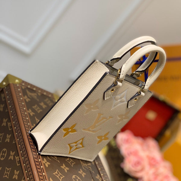 LV PETIT SAC PLAT CREMA MONOGRAM EMPREINTE PELLE DI VITELLO