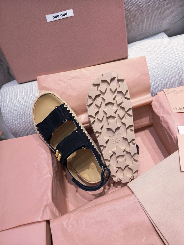 Miu 2026 Strappy Sandals Suede 155479