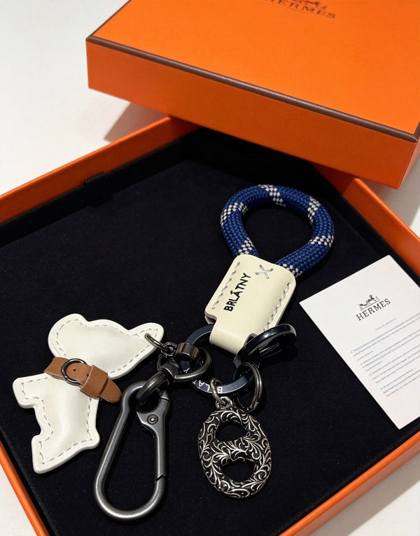 HM White Bulldog Charm