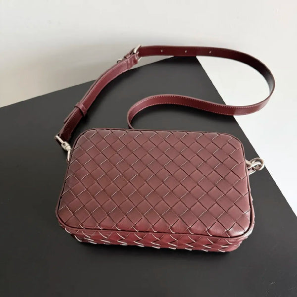 BV 25 Small Intrecciato Camera Bag 24.5cm Barolo Cowhide HW