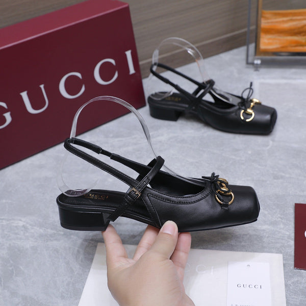 GG 26s Slingback Pumps Gold Hardwar Calfskin