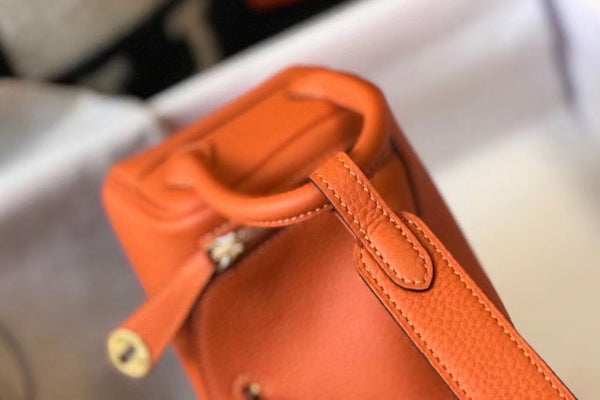 HM Mini Lindy 20cm Orange Clemence Leather
