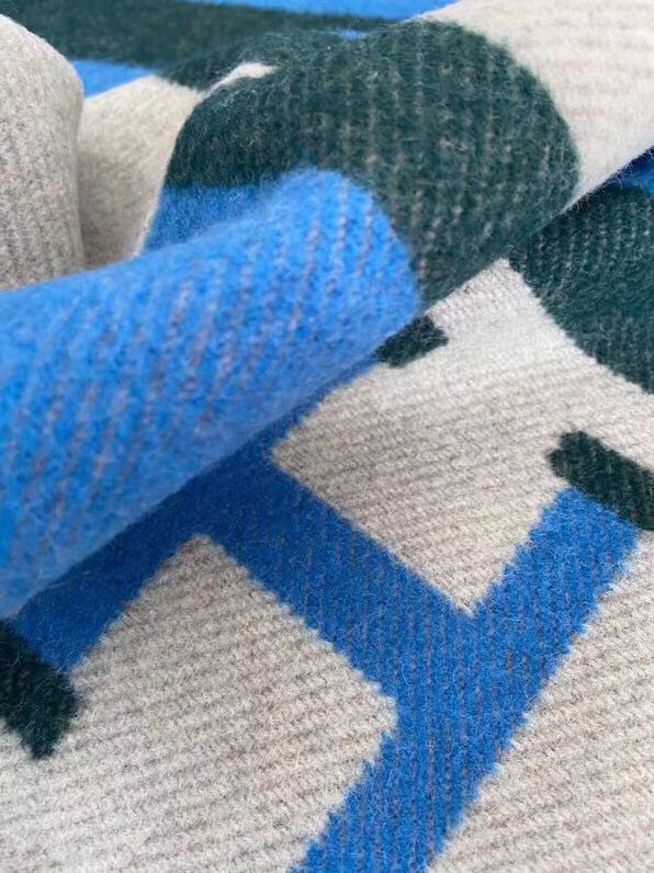 HM Avalon Throw Blanket Emeraude Wool Cashmere