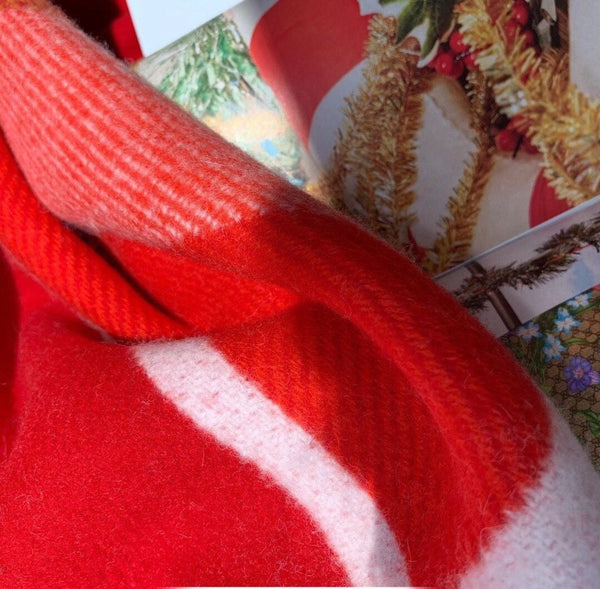 HM Avalon Throw Blanket Red Wool Cashmere