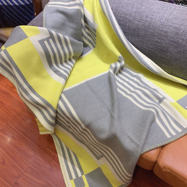 HM Ithaque Blanket Lime Wool Cashmere