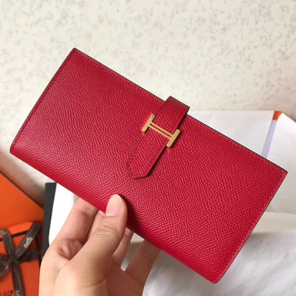 Portafoglio HM Red Epsom Bearn 17,5 Gusset