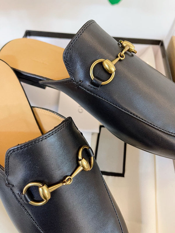 GG SLIPPER MULES BLACK